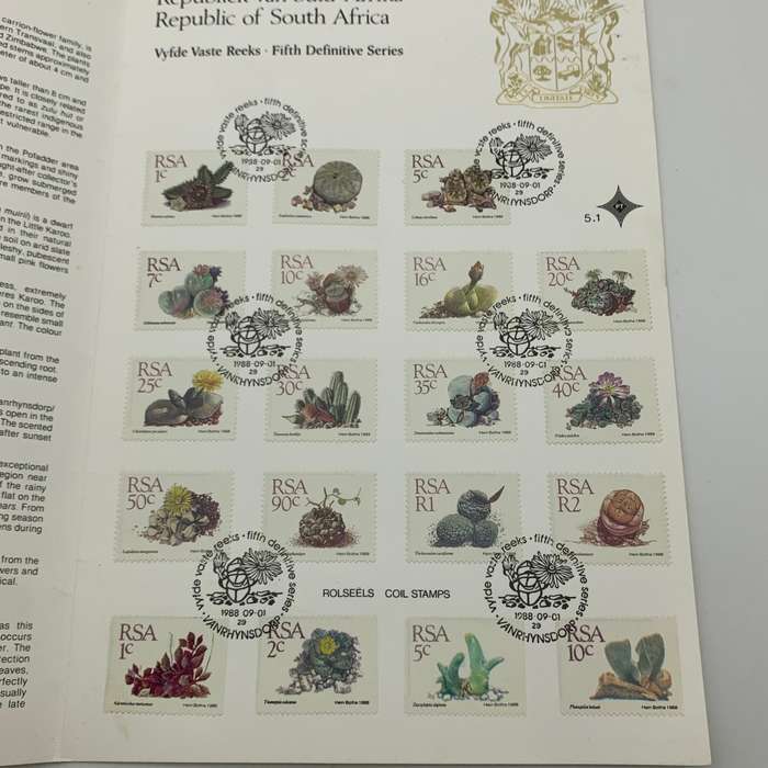 SA  Fifth Definitive Series `Succulents` (1-9-1988)