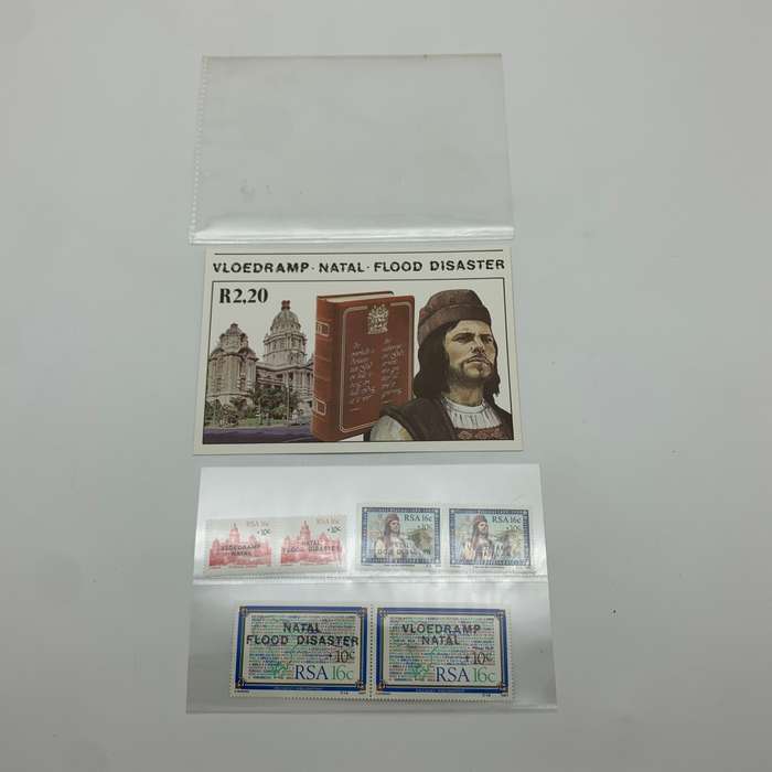 SA `Natal Flood Disaster` Stamps & Card (1988)