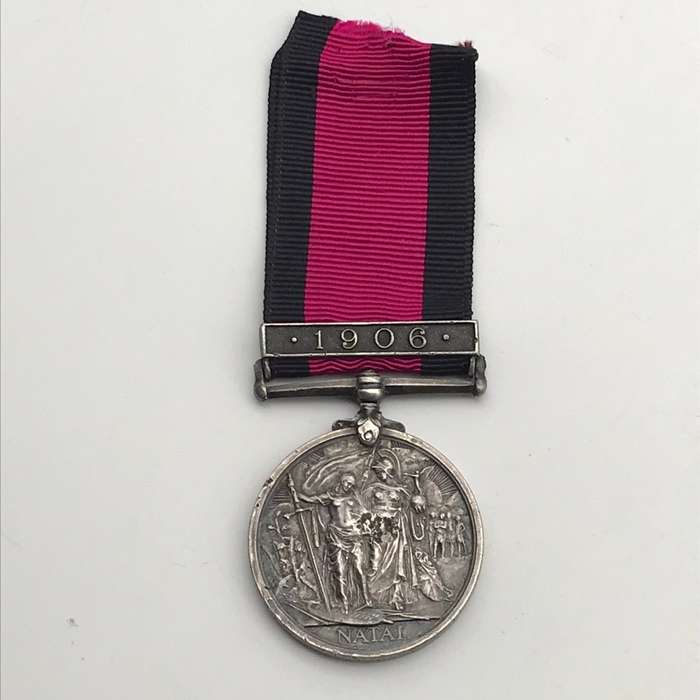 Natal 1906 Medal `J.J. Maherry` (Natal Rangers) (K.I.A. Deville Wood)