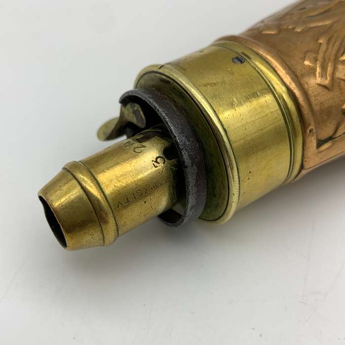 Antique Copper & Brass `Hawksley` Powder Flask