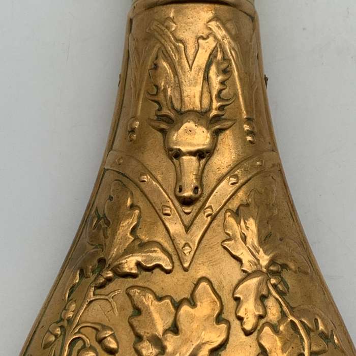 Antique Copper & Brass `Hawksley` Powder Flask