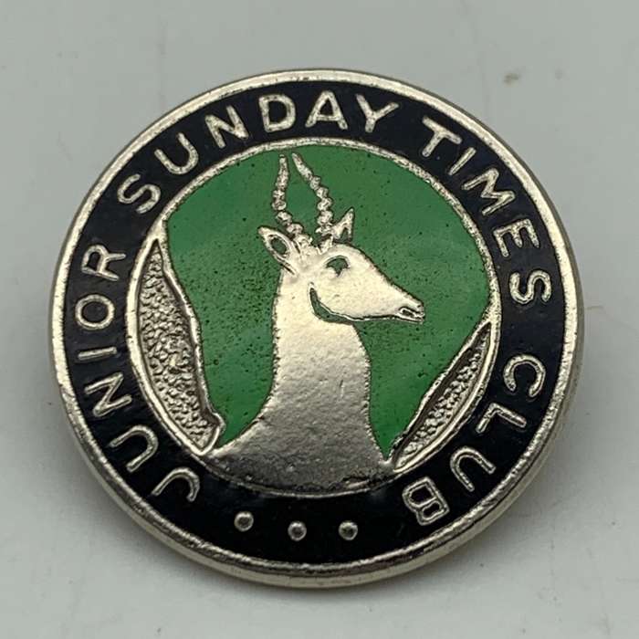 Vintage Enamelled `Junior Sunday Times Club` Badge