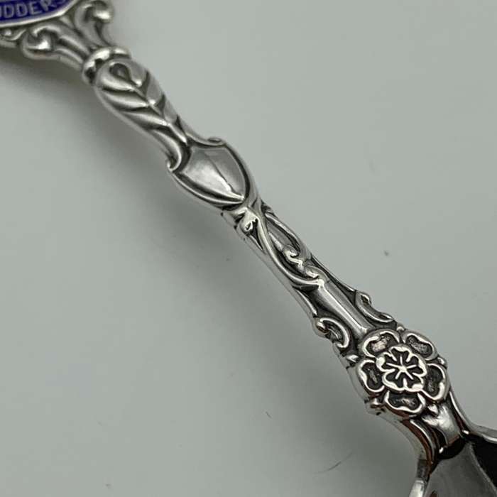 Antique Solid Silver 'Huddersfield' Enamelled Spoon (1908)