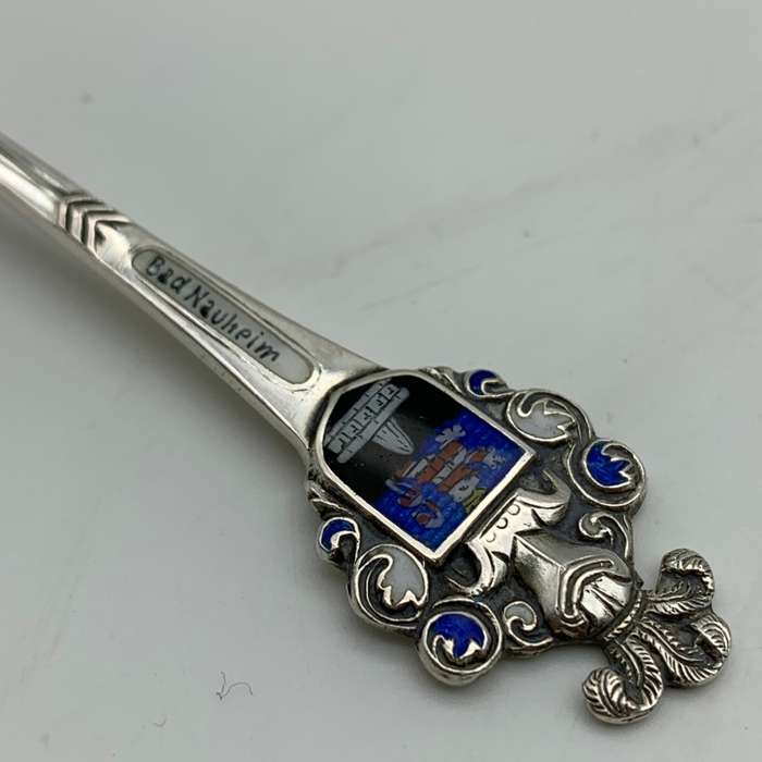 Vintage Solid Silver 'Bad Nauheim' Enamelled Spoon
