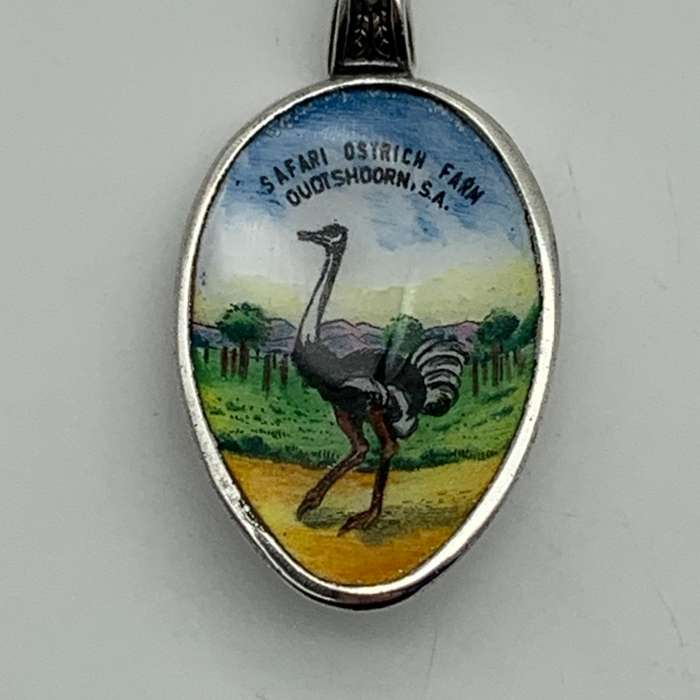 Early 'Oudtshoorn' Enamel Souvenir Spoon