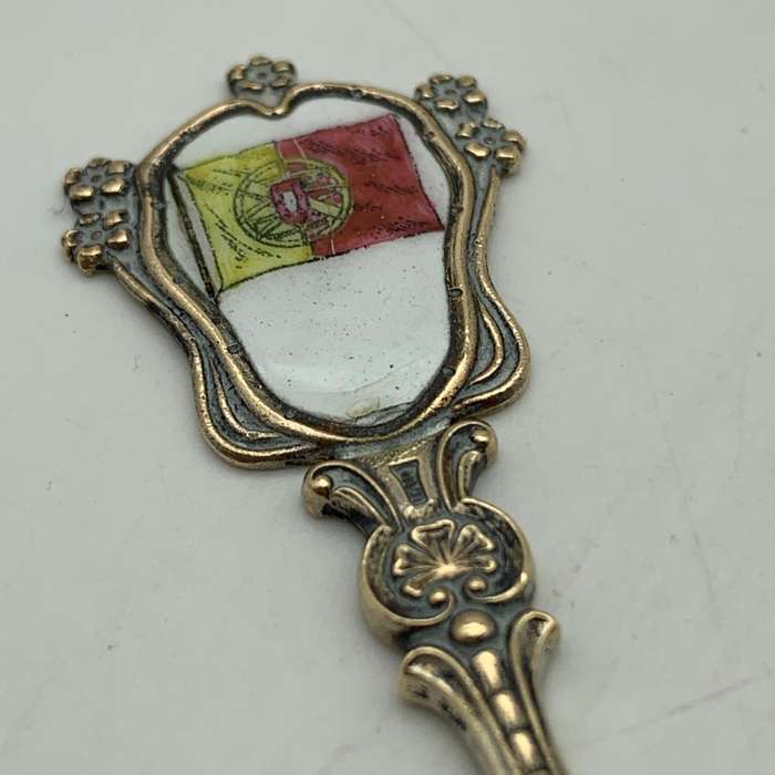 Early Portuguese 'Madeira' Enamelled Souvenir Spoon