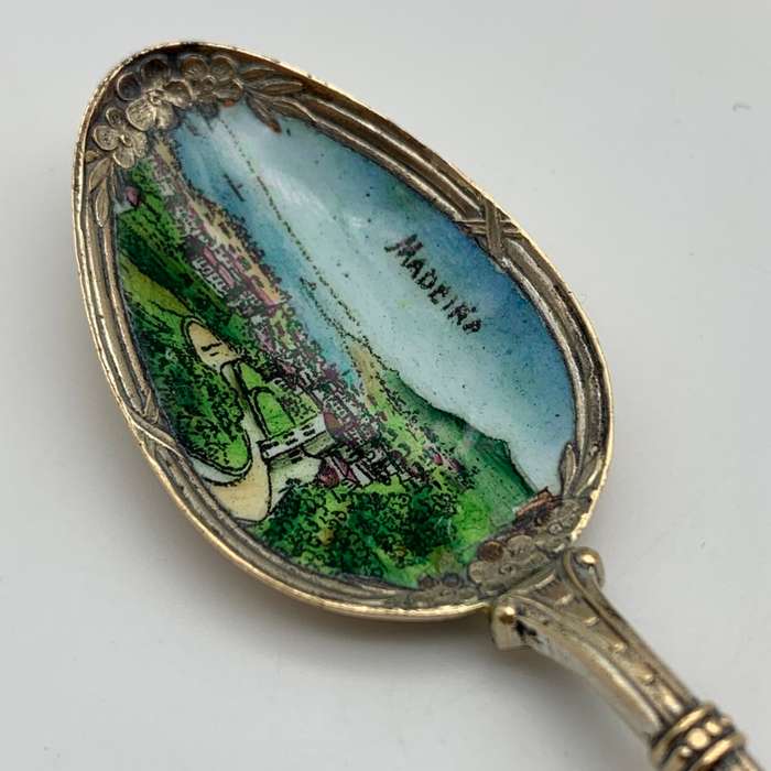 Early Portuguese 'Madeira' Enamelled Souvenir Spoon