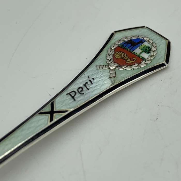 Silver & Enamel 'Lima - Plaza de Armas' Souvenir Spoon