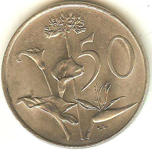 1988 50c Cent - South Africa - Nickel ** As per Scan **