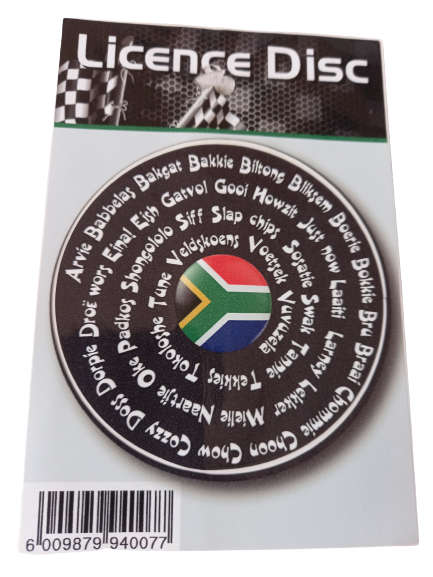 Licence Disc Sticker - SA Slang