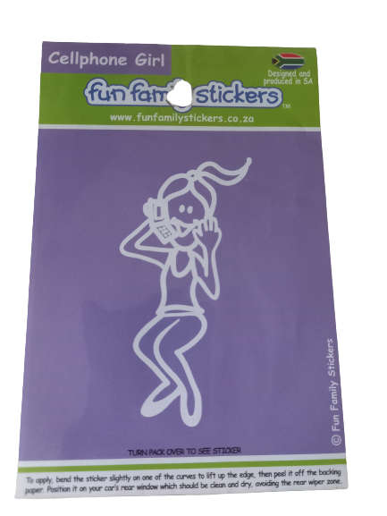 Family Fun Sticker for Car - Cellphone Girl