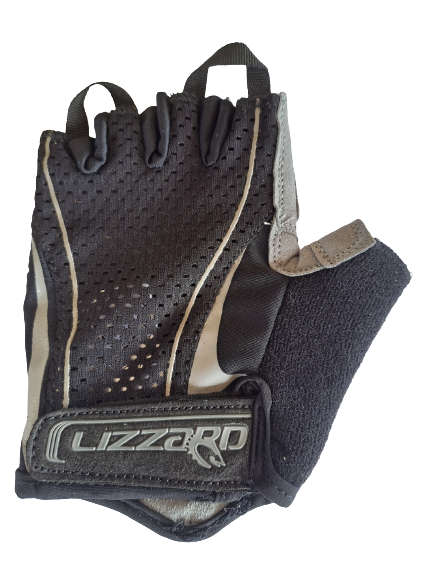 Cycling Gloves Mens Lizzard Short Finger Digit - Black / Grey - Small