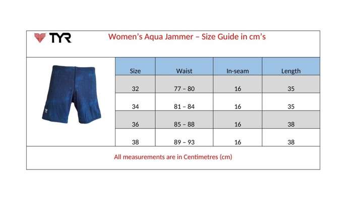 Aqua Swim Jammer Live Free Ladies TYR - size 38