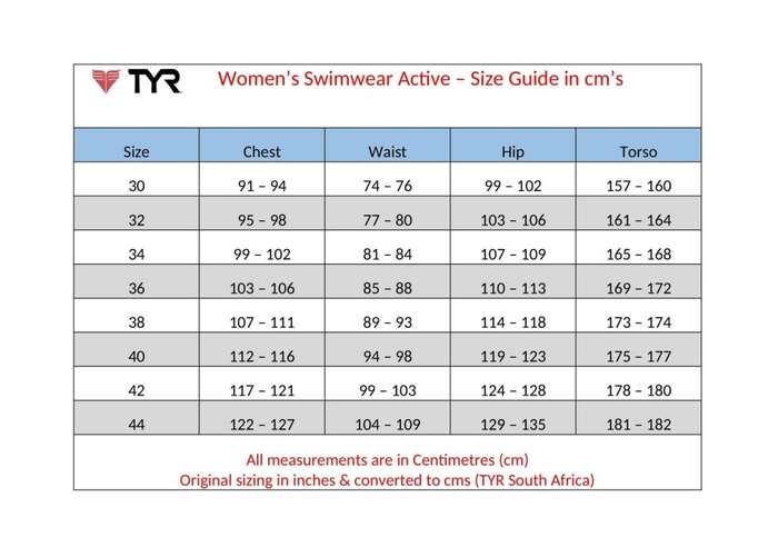 TYR Ladies Swimming Costume - Hawaian Nights Aqua Tank Splice - Size 42