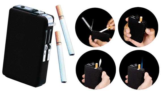 Cigarette Case/Butane Lighter. Holds 10 Cigarettes.