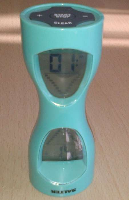 Salter Colour Electronic 'Sand Timer' and Clock in Aqua Colour