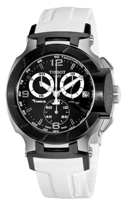 ## Demo Model ##  TISSOT T-RACE BLACK & WHITE MENS WATCH - BREATHTAKING !!