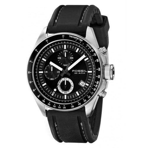 ## 100% AUTHENTIC ##  BRAND NEW - FOSSIL Men's Black Rubber Chronograph Watch - Must have !!
