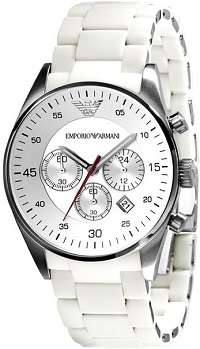 ## MUST HAVE !! ## Emporio Armani MENS White Stainless Steel Watch - ELEGANT !!