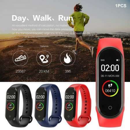 M4 Fitness Bracelet I Heart Rate, Blood Pressure, Blood Oxygen, Calories - 3 Colors
