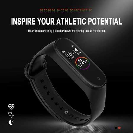 M4 Fitness Bracelet I Heart Rate, Blood Pressure, Blood Oxygen, Calories - 3 Colors