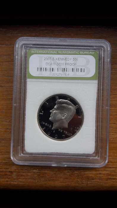" BARGAIN COINS " USA 2007 Kennedy Half Dollar. INB Graded Cam Gem Proof. 2 AVAILABLE.