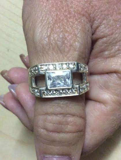 925 SOLID SILVER 2.12ct  Princess Cutl CZ Ladies Ring, Large Size 10
