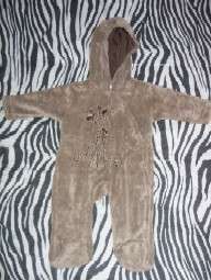 Super Soft Winter Babygrow Brown Giraffe