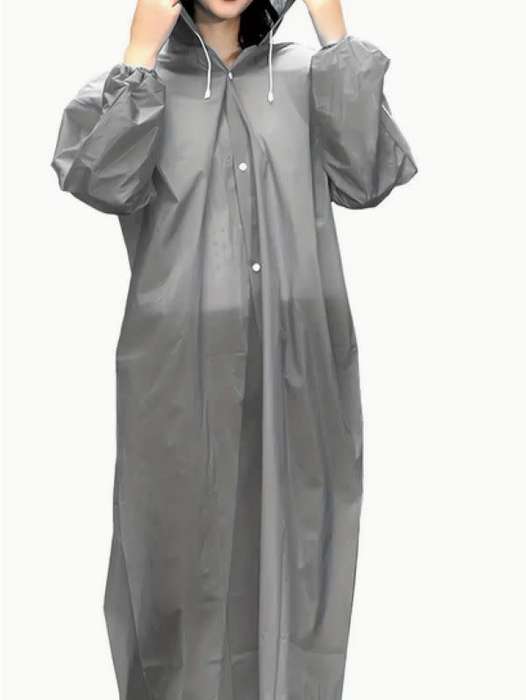 Waterproof & Windproof Adult Raincoat - Grey
