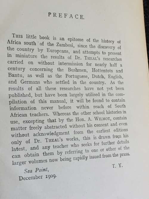 Maskew Miller`s Short History of South Africa and its People by Theal 1909
