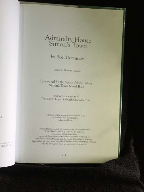 Admiralty House Simon`s Town by Boet Dommisse. Limited Edition 1200 copies