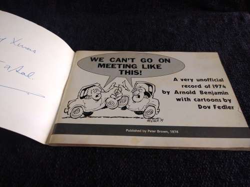 We Can`t Go On Meeting Like This! By Arnold Benjamin |  A very unofficial record of 1974