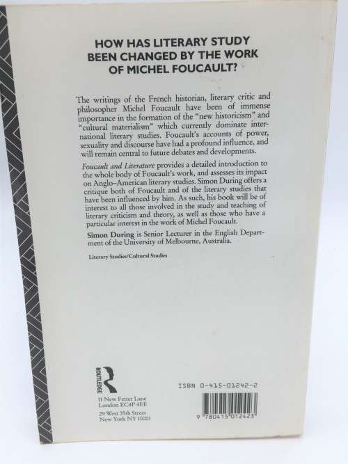 Foucault and Literature : Towards a Geneaology of Writing - Simon During