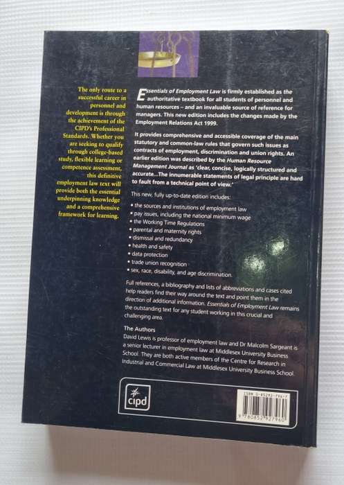 Essentials of Employment Law - David Lewis and Malcolm Sargeant