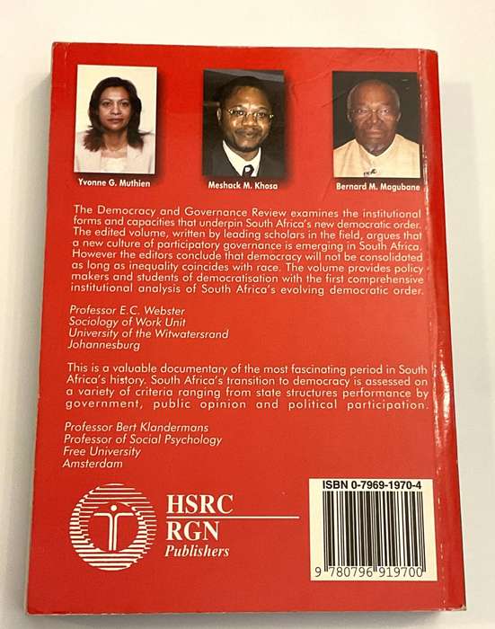 Democracy and Governance Review: Mandelas legacy 1994-1999 | HSRC
