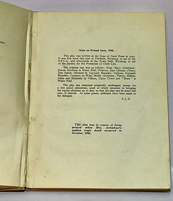 The Sleeping Beauty of Groot Constantia by Mummie - Mrs P S M Arbuthnot | Signed by relative