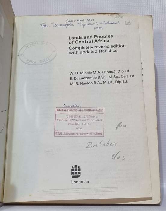 Lands and Peoples of Central Africa - E D Kadzombe