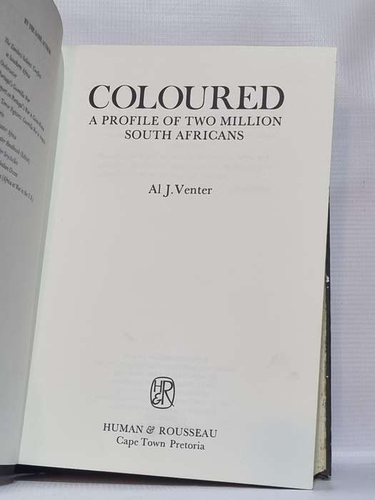 Coloured a Profile of Two Million South Africans - AL J Venter
