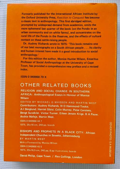 Reaction to Conquest by Monica Hunter | Effects of contact with Europeans on the Pondo of SA