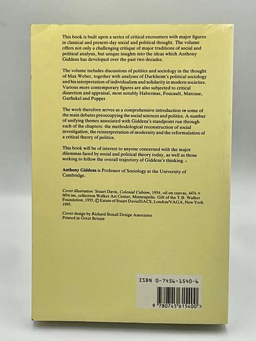 Politics, Sociology and Social Theory ~ Anthony Giddens