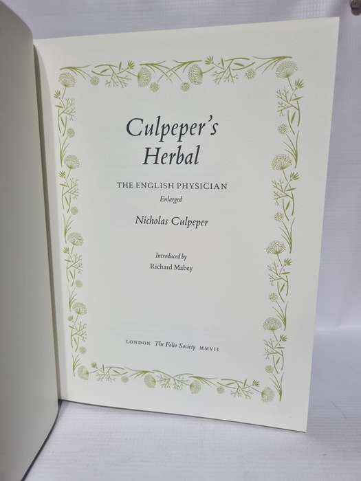 Culpeper`s Herbal - Nicholas Culpeper | The English Physician - Enlarged    | Folio Society