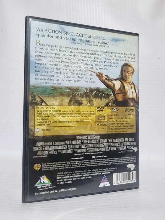 TROY 2 Disc DVD Set - Brad Pitt, Eric Bana & Orlando Bloom