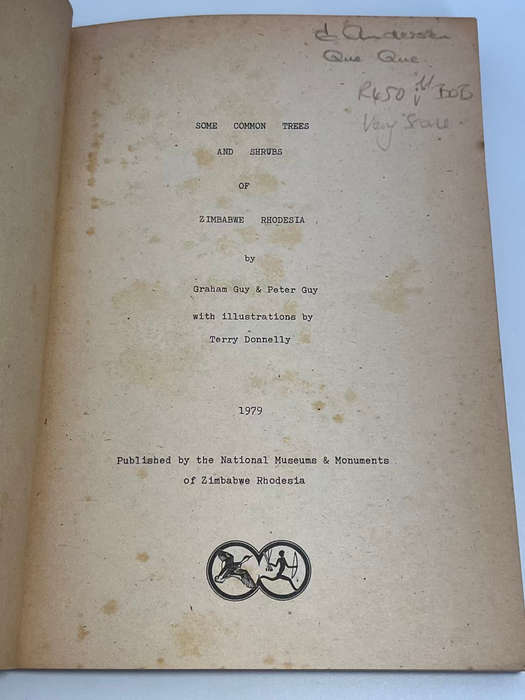 Some Common Trees and Shrubs of Zimbabwe Rhodesia by Graham Guy and Peter Guy