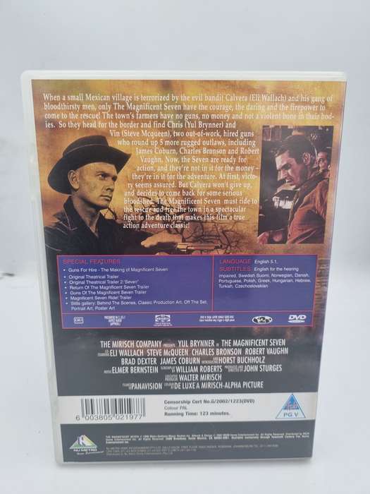 The Magnificent Seven DVD - Yul Brynner, Eli Wallach and Steve McQueen