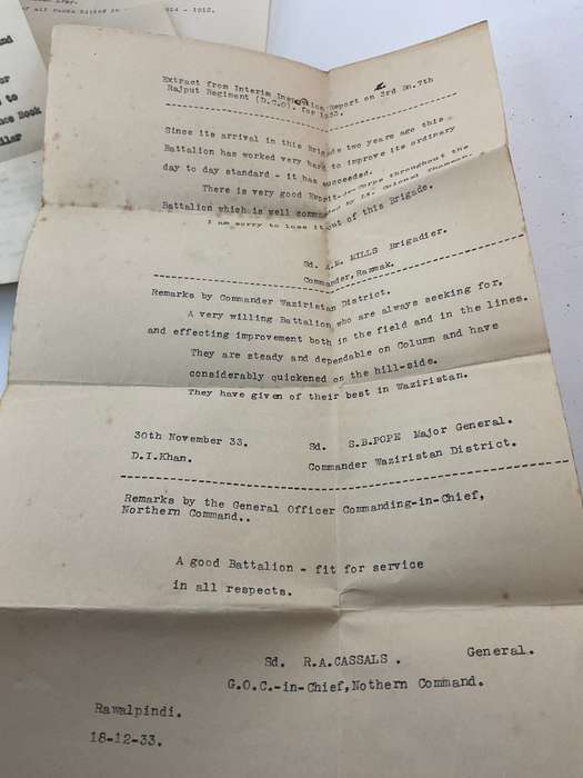The History of the 3rd Battalion 7th Rajput Regiment - HG Rawlinson | Plus letters & photos