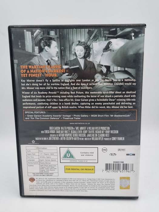 Mrs Miniver DVD - Greer Gardon & Walter PIdgeon