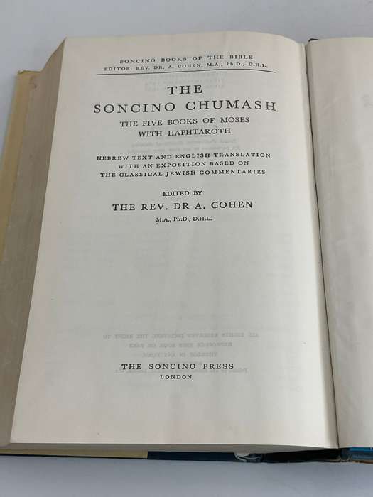 The Soncino Chumash~  The Five Books of Moses with Haphtaroth | Soncino Press 1966