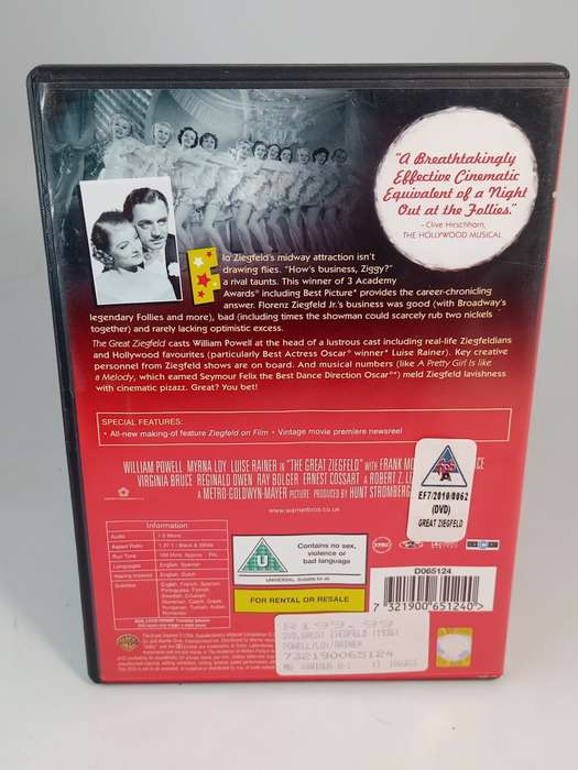 The Great Ziegfeld DVD