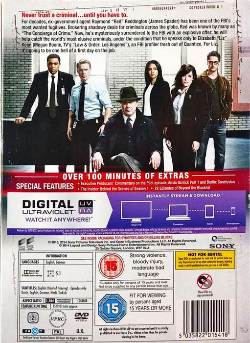 Blacklist - The Complete First Season DVDs - James Spader