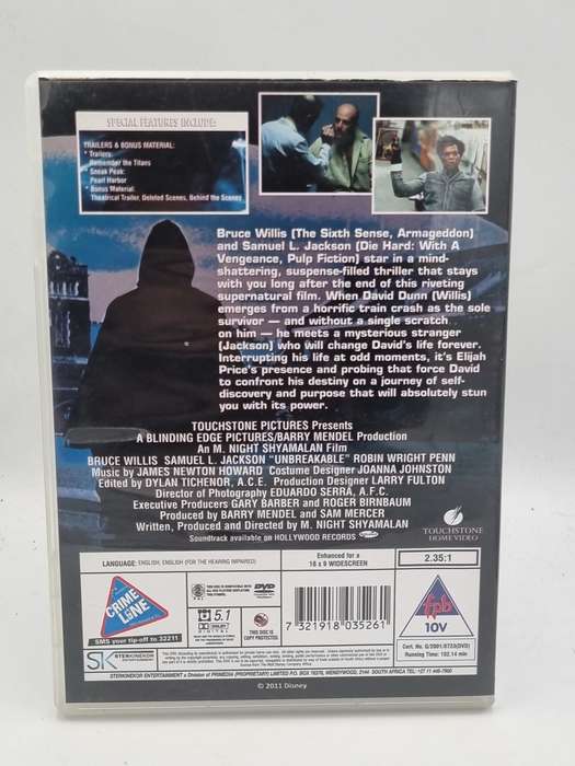Unbreakable DVD - Bruce Willis & Samuel L Jackson